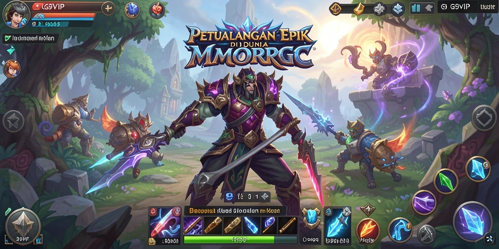 Tampilan gameplay seru dari G9VIP yang menggambarkan aksi petualangan.