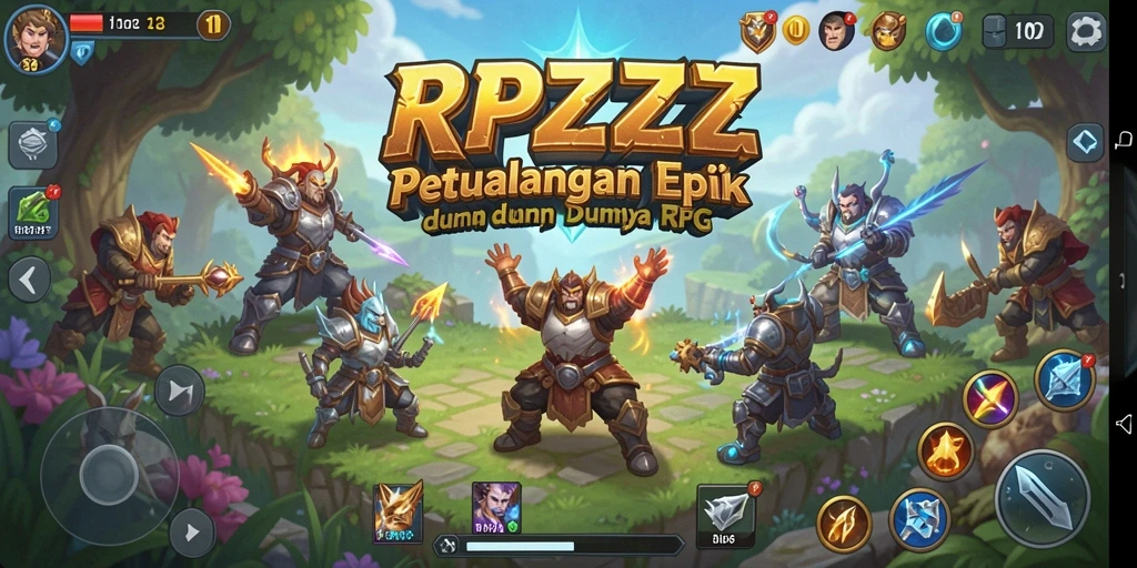 Screenshot utama RPZZZ memperlihatkan aksi seru dalam gameplay RPG.