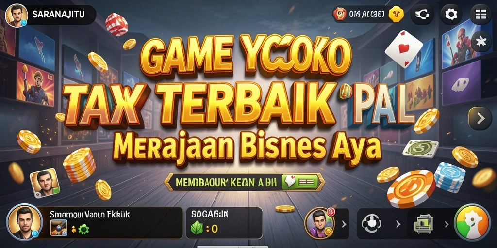 Screenshot gameplay SARANAJITU menampilkan pengelolaan bisnis yang strategis.